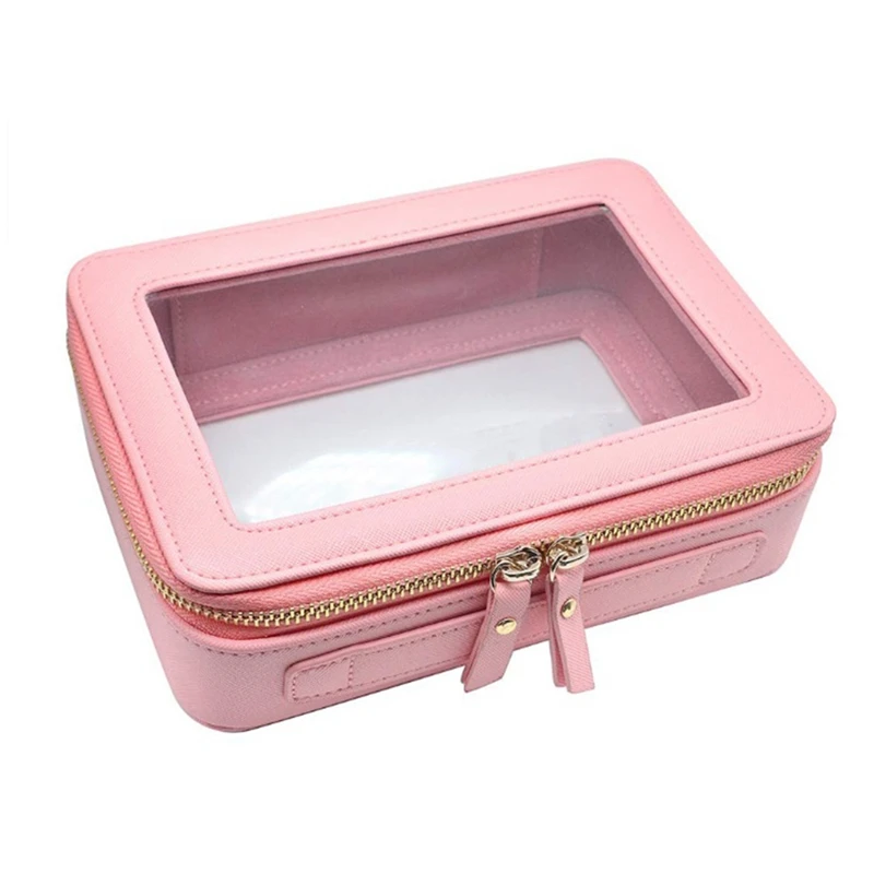 Zipper Leather Tourism Cosmetics Storage Box Square Air Cushion Box Lipstick Box Toilet Bag Waterproof Cosmetic Storage Bag