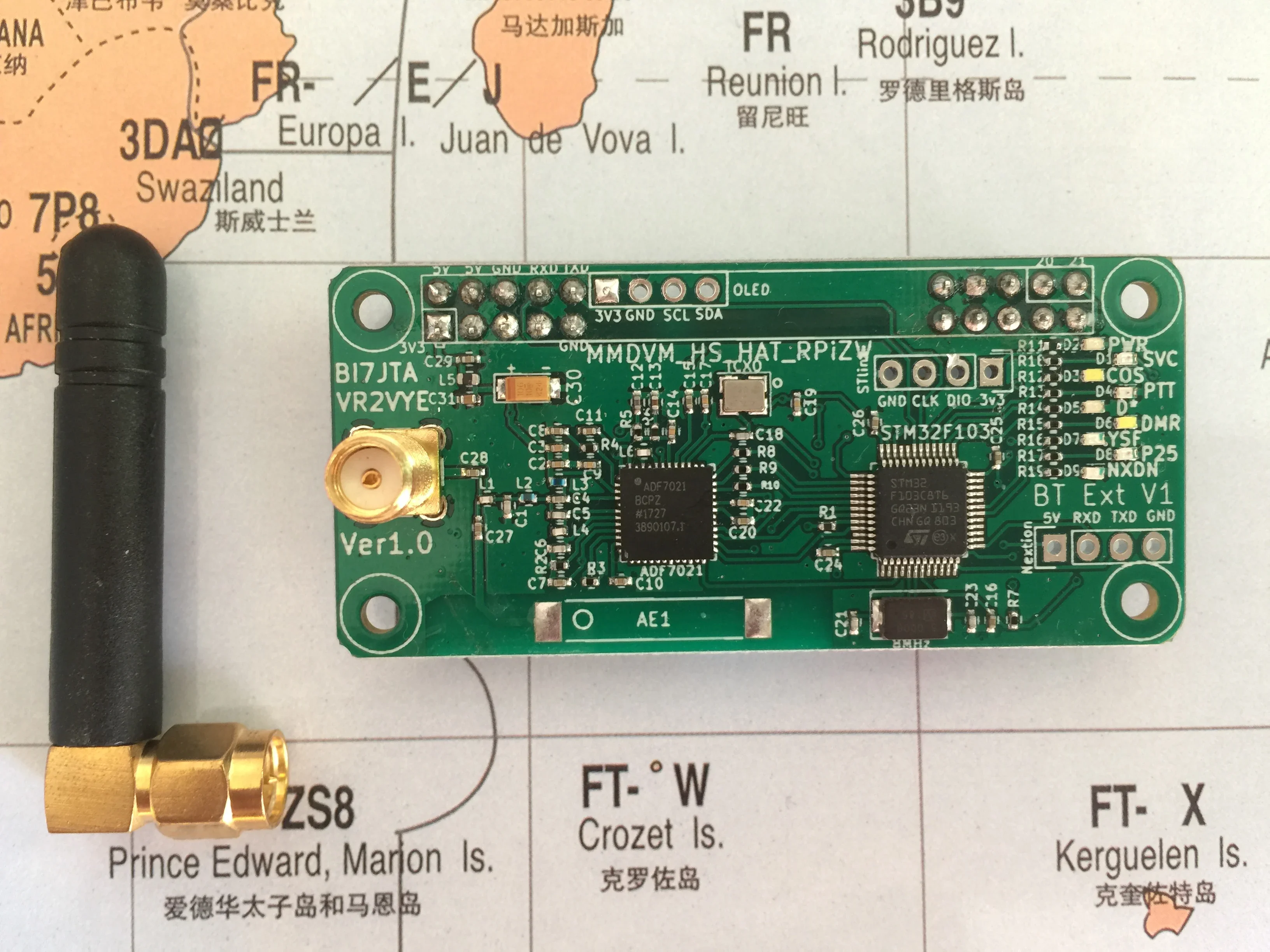 MMDVM multi-mode digital hotspot basic version Raspberry Pi ZW BI7JTA produced, crystal imported from Japan