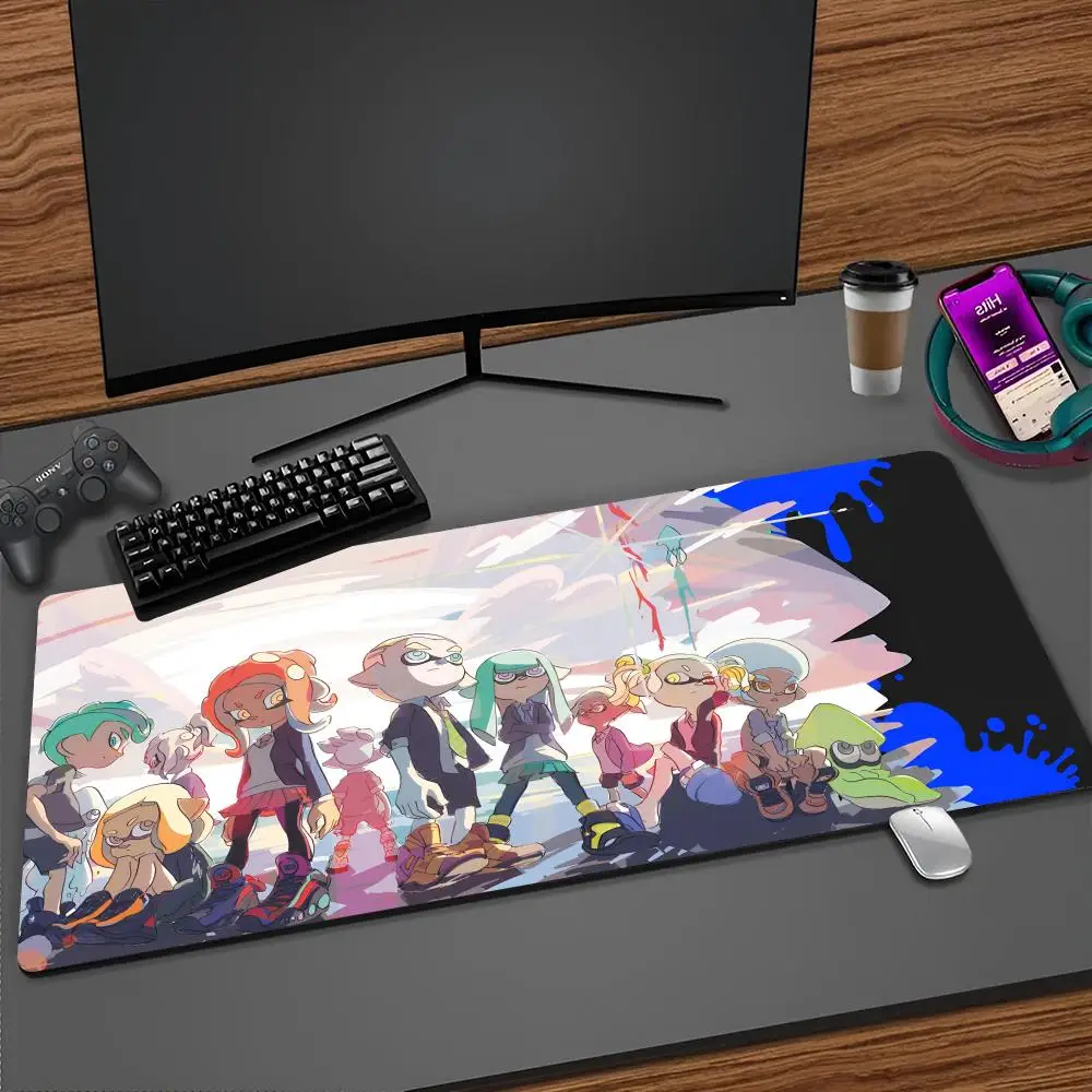 Splatoons canvas Mouse Pad Cartoon Lockedge Large Gaming Pad Computer Gamer Keyboard Mat Desk Mousepad PC Desk Pad