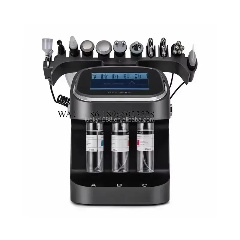 WMWMNU for Black 10 in 1 Hydro Dermabrasion Deep Clean Blackhead Removal H2O2 Oxygen Jet Aqua Peel Facial Water Beauty