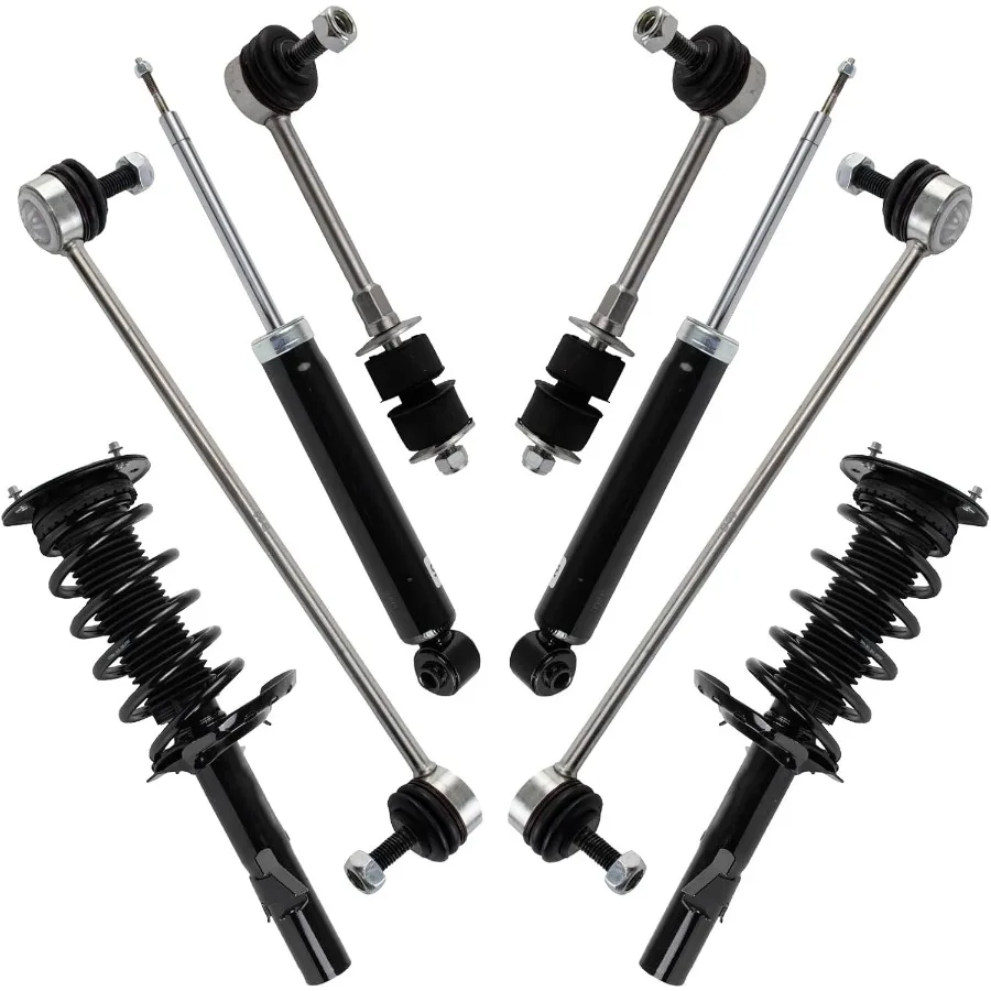 Kit Suspensi Depan dan Belakang Lengkap dengan Rakitan Strut, Per Suspensi, Peredam Kejut, dan Link Stabilizer Sway Bar untuk Enhan