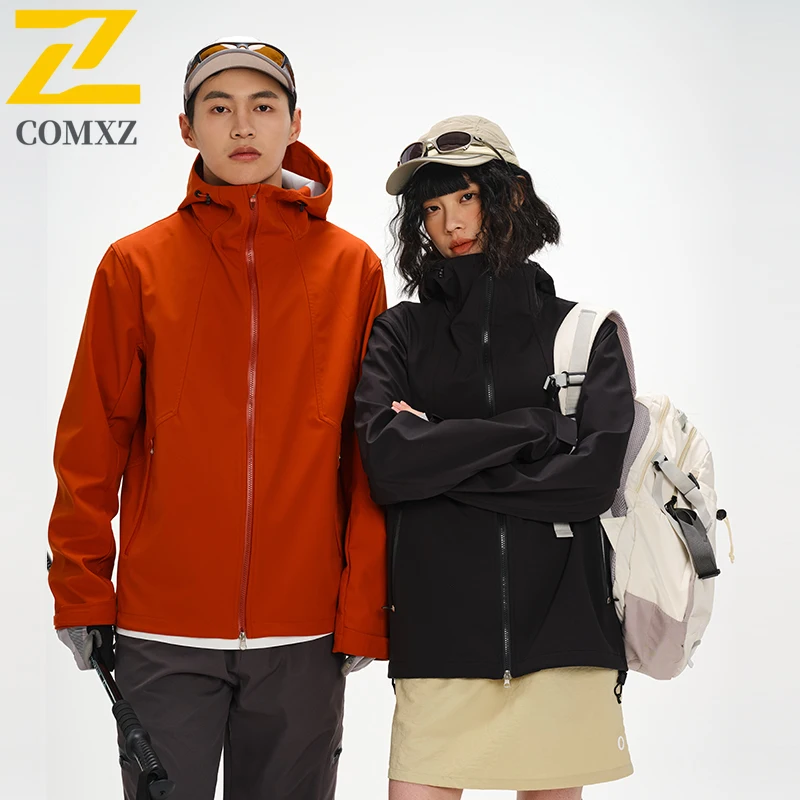 

New Soft Shell Waterproof Jacket Men's Outdoor Cycling Camping Anti-Scratch windbreaker Women Trendy Casual Bicycle Hooded Coat