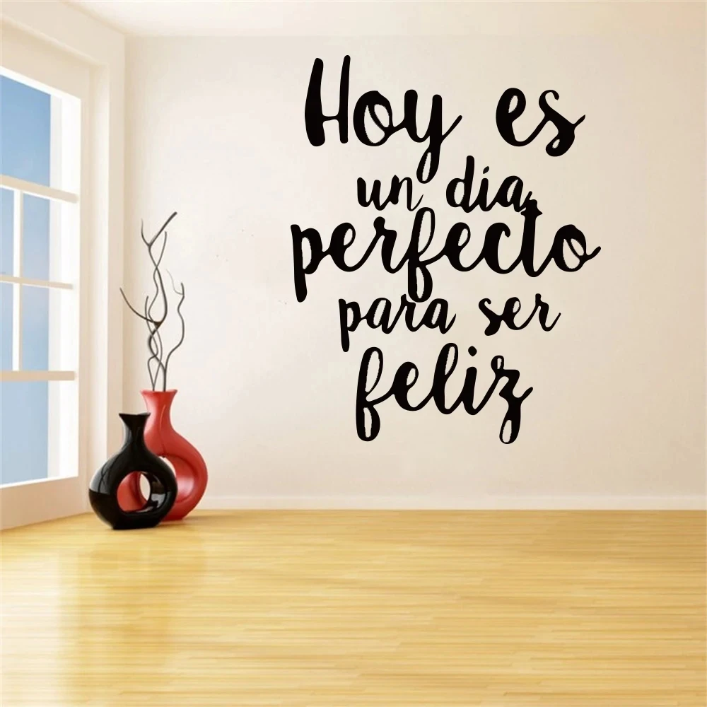 

1 pc nice Carved Spanish Phrase Wall Sticker Removable Wall Stickers Diy Wallpaper for home room decor Wall Decoration Murals