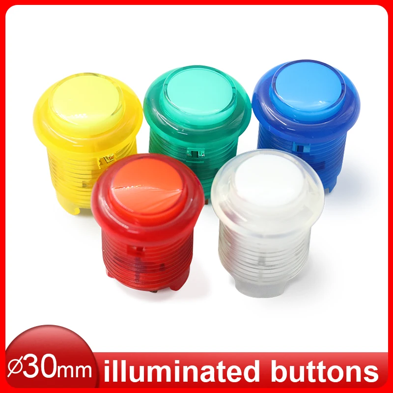 24mm 30mm LED 12V With Beautiful Light Push Button Round Arcade Switch  Coin Game Vending Machine Cabinet  for arcade game