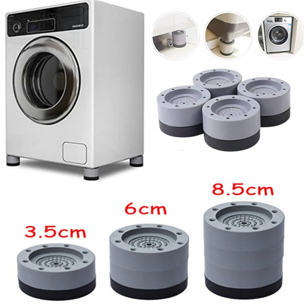 4 Pcs Washing Machine Anti Vibration Pads Lifting Rubber Feet Anti Slip Mute Furniture Leveler Universal Dampers Fixed Base