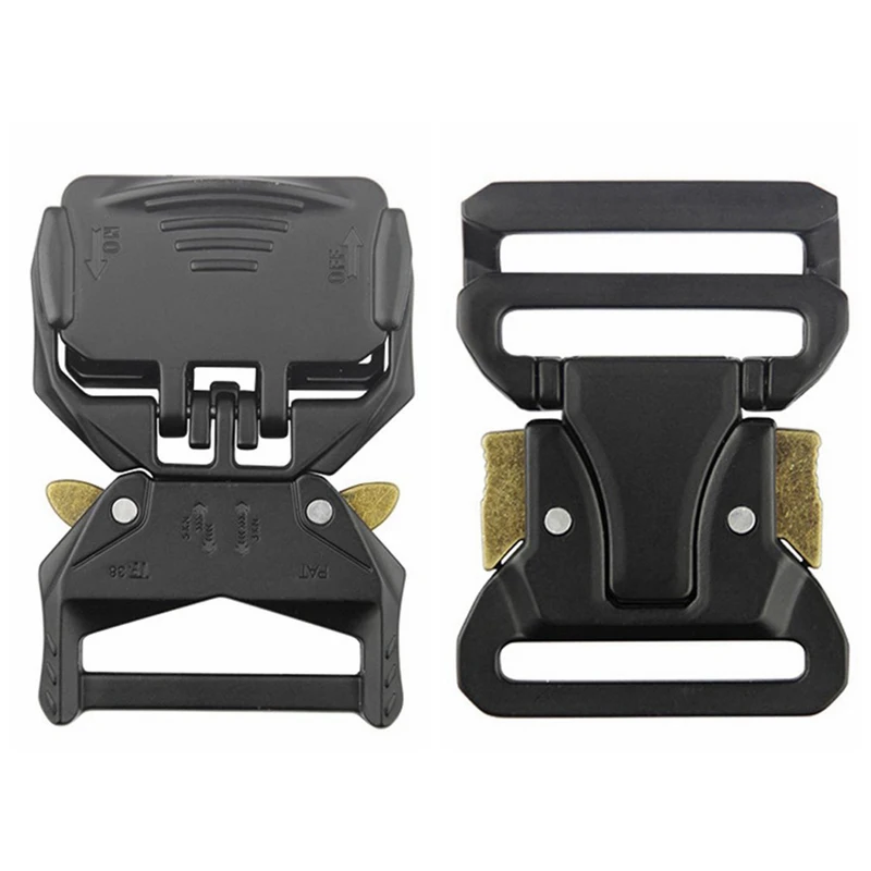 Quick Release Tactical Buckle Safety Strong Male Belt Buckles Metal Clip Adjustable Men Buckl For 38mm Webbing