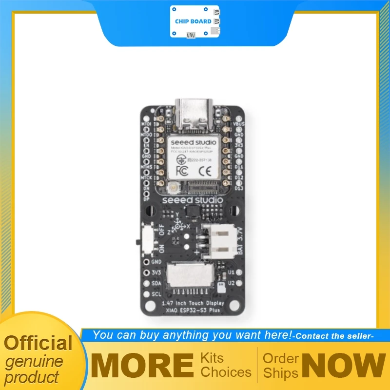 Seeedstudio XIAO 1.47 IPS Touch Display ESP32-S3 WiFi BLE IMU Mic MicroSD Smart Board