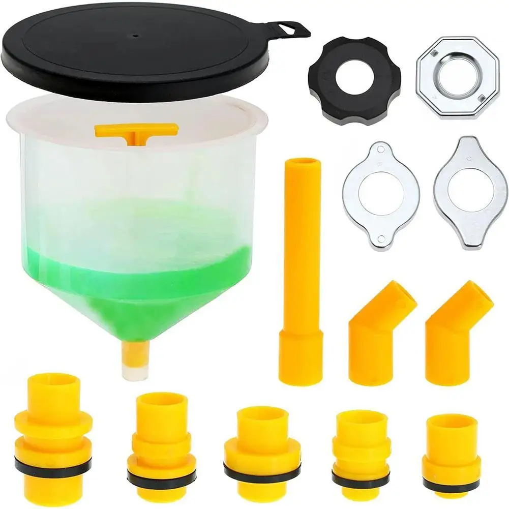 

15Pcs/Set Pour Oil Tool Car Accessories Spill Proof Coolant Filling Kit Fit Universal Vehicles Plastic Filling Funnel Spout