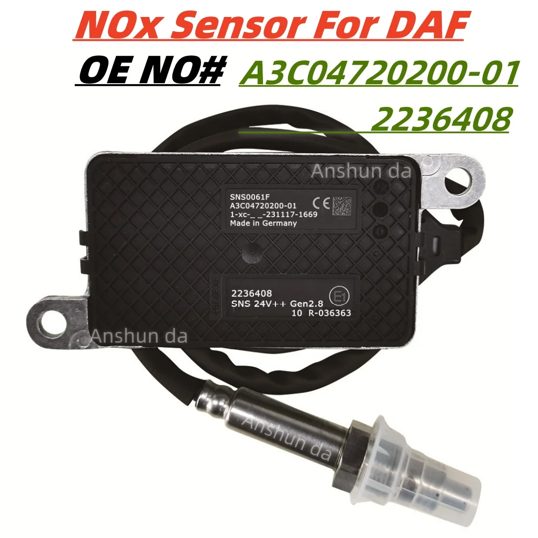 

NEW SNS0061F 2236408 A3C04720200-01 Nitrogen Oxygen NOx Sensor For DAF Truck 24V