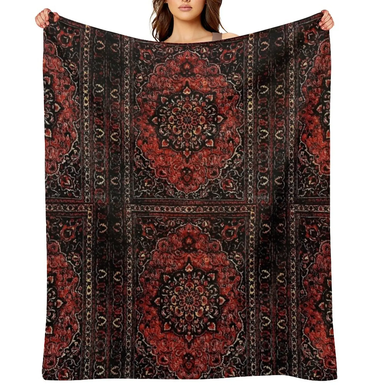 

oriental rug Vintage Antique Persian Carpet Throw Blanket cosplay anime Luxury Bed linens Large Blankets