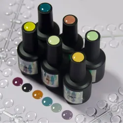 24/120pcs Nail Art Acrylic UV Gel Polish Bottle Color Display Bear Flatback Round Coloring False Tips with Double-Sided Stickers