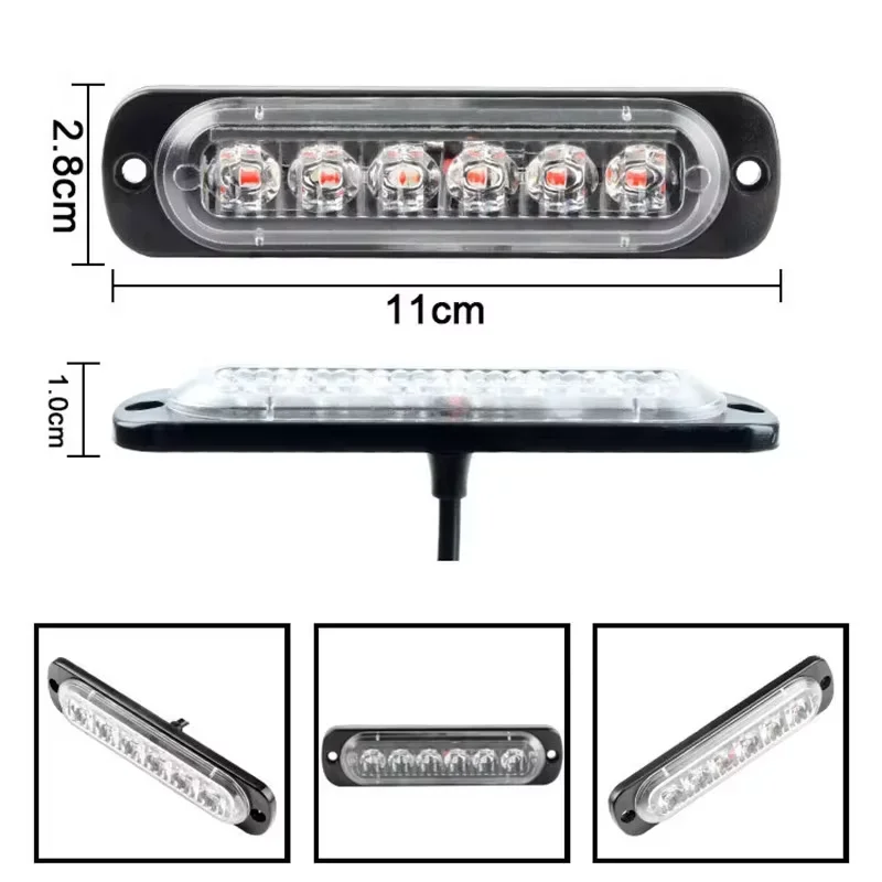 6LED 12 فولت لاسلكي للتحكم عن بعد سيارة ستروب وامض LED أضواء مصباح الطوارئ ستروب أضواء سيارة ضوء ستروب سيارة تحذير ضوء