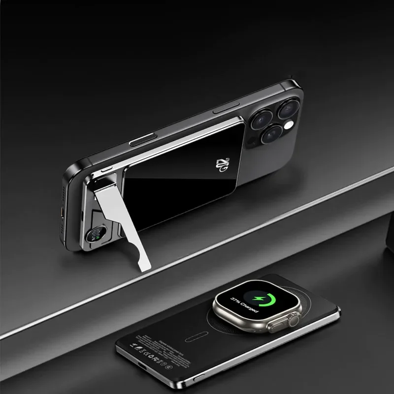 

PD20W Power Bank Магнитное беспроводное зарядное устройство 15 Вт Powerbank с держателем для телефона Внешний аккумулятор с быстрой зарядкой для iPhone Xiaomi