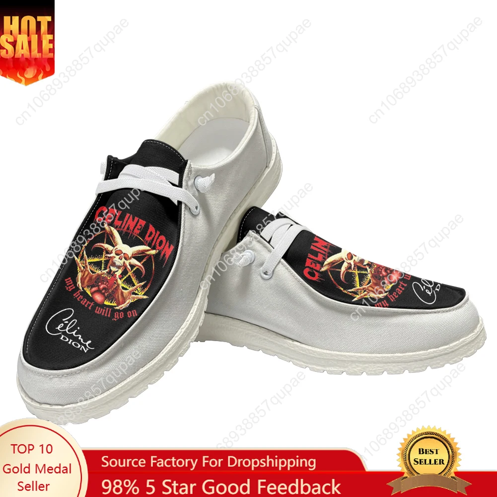 

Celine Dion My Heart Will Go on Casual Shoes Mens Womans Flat Shoe Breathable Outdoor Lightweight Footwear Custom Made Shoe