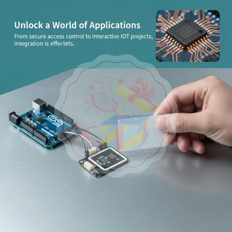 RC522 RFID Reader Module Kit 13.56MHz I2C with Rewritable Tags for ESP32 Microbit Beginner Electronic Programming Learning