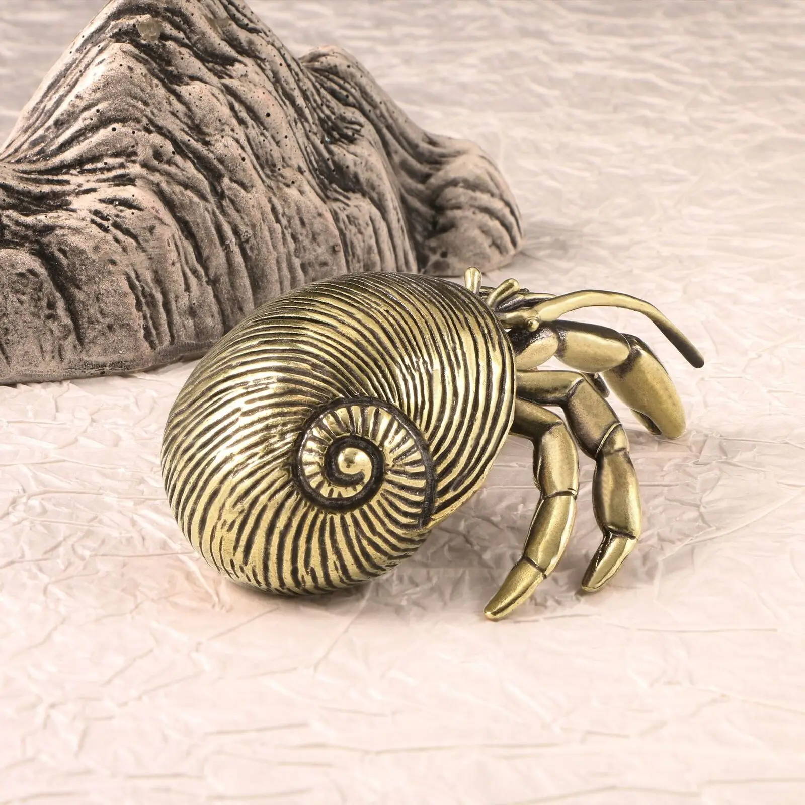 

Antique hermit crab statue brass ornament Desktop decoration Pagurus pollicaris
