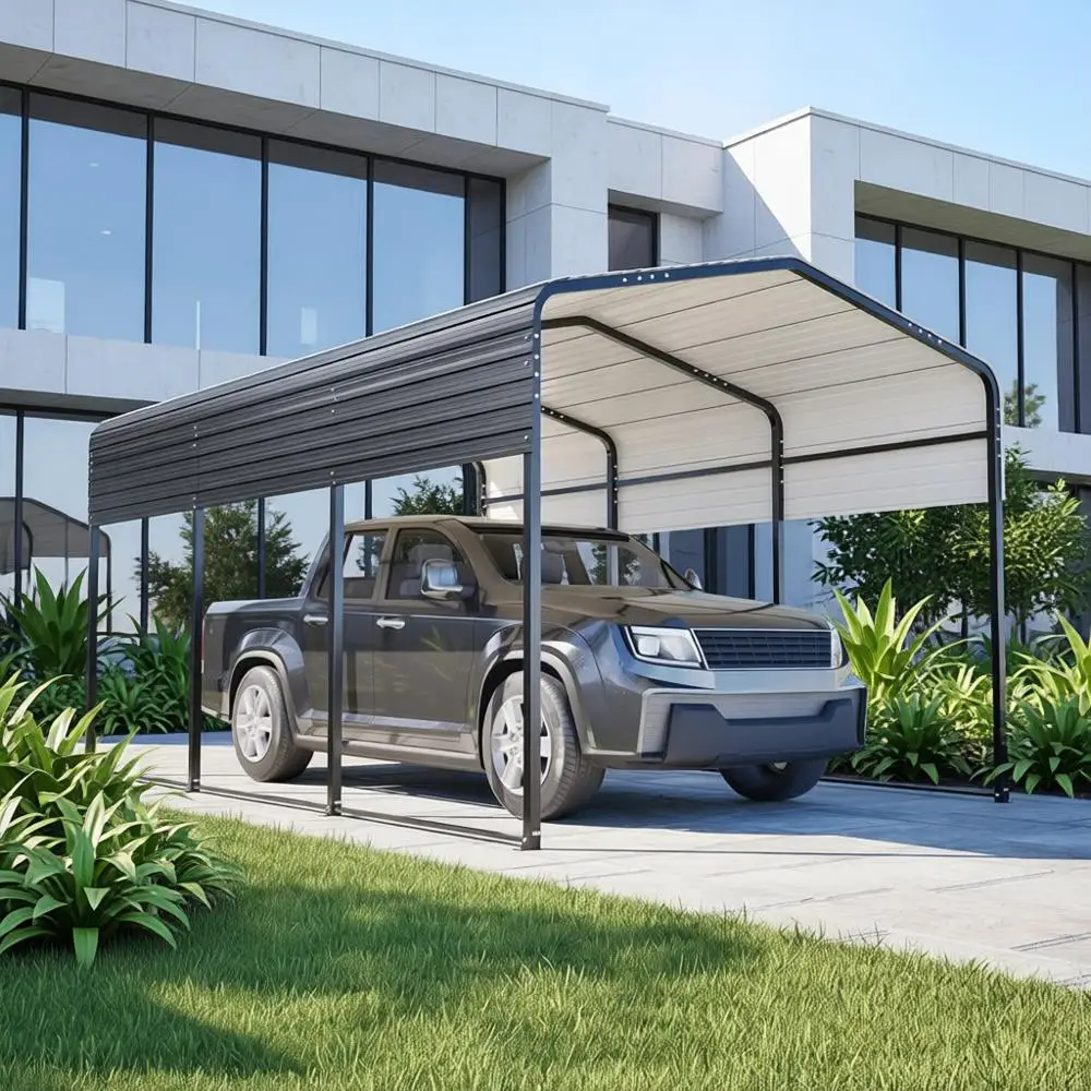

Durable 10x15m Galvanized Steel Carport for Vehicles, Boats, and Tractors