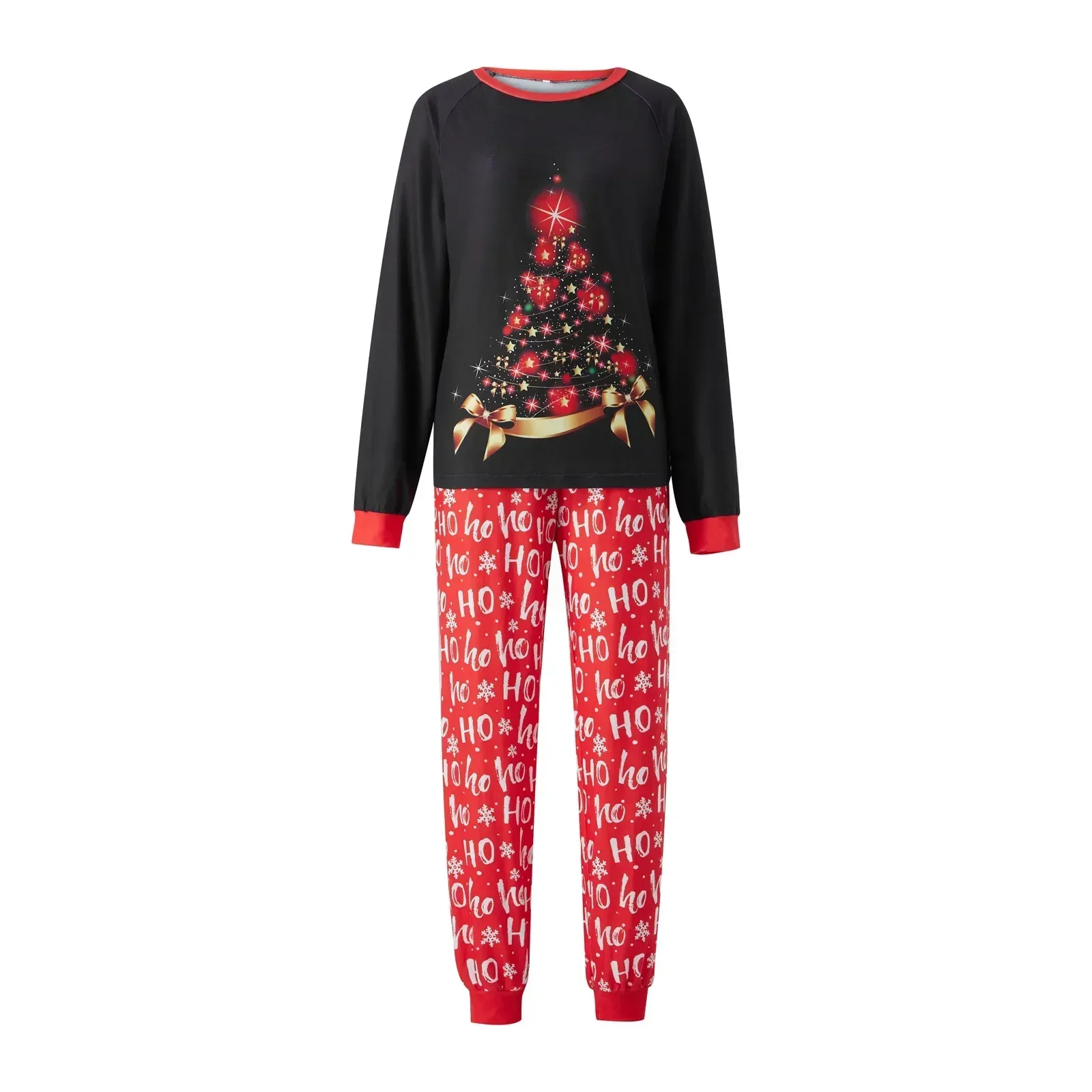 Pajamas Black Christmas Family Pants Home Tree Letter Sleep Autumn Clothes Long Matching Wear Sets Tops Sleeve Print