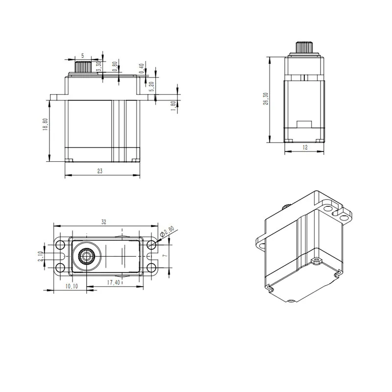 11KGミニチュアオールメタルデジタル中空カップサーボモーター、高電圧、高トルク、プログラマブル