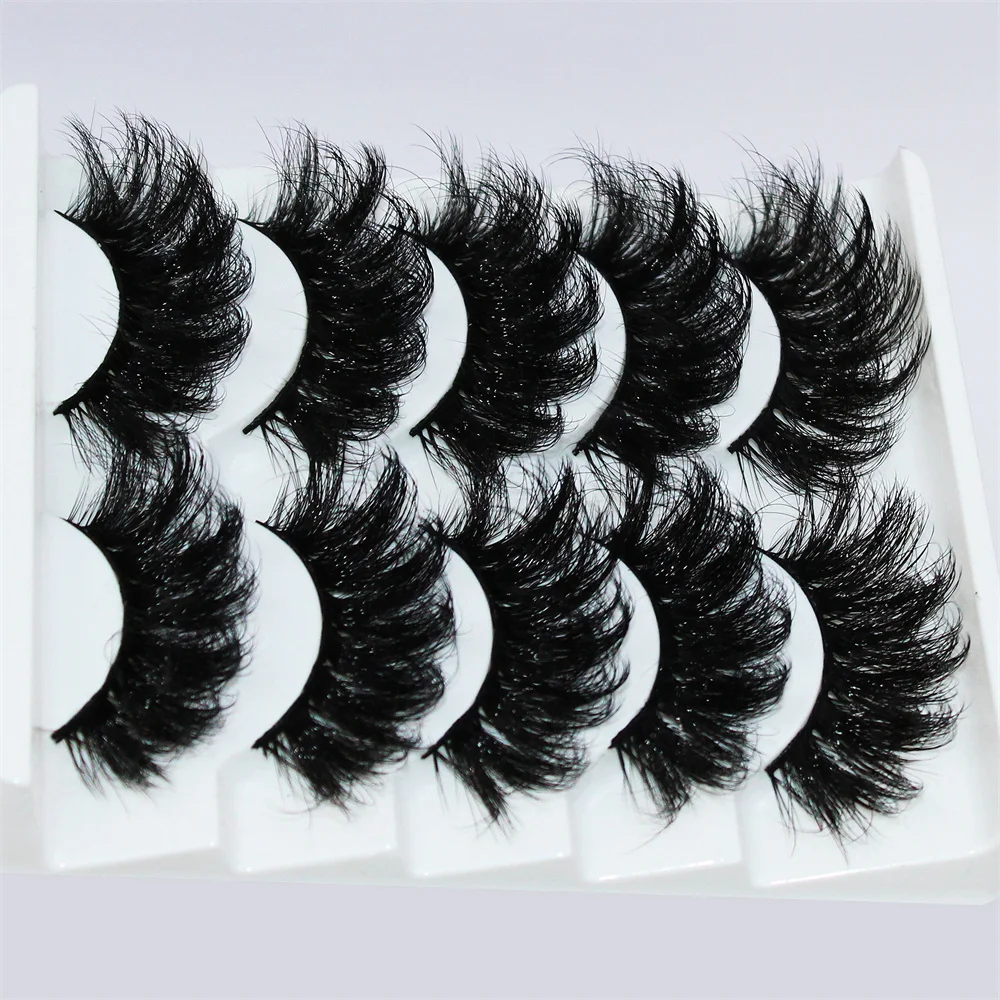 5 paia di ciglia finte 3D Volume drammatico ciglia spesse soffici ciglia finte naturali spesse drammatiche ciglia finte di visone