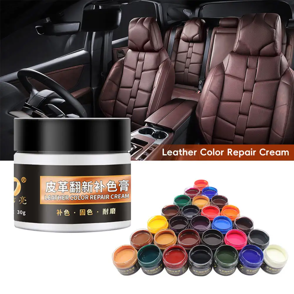 

Car Seat Scratch Leather Repair Paint Shoe Cream Coloring for Bag Sofa 30g Brown Leather Dye Repair Restoration Color Change