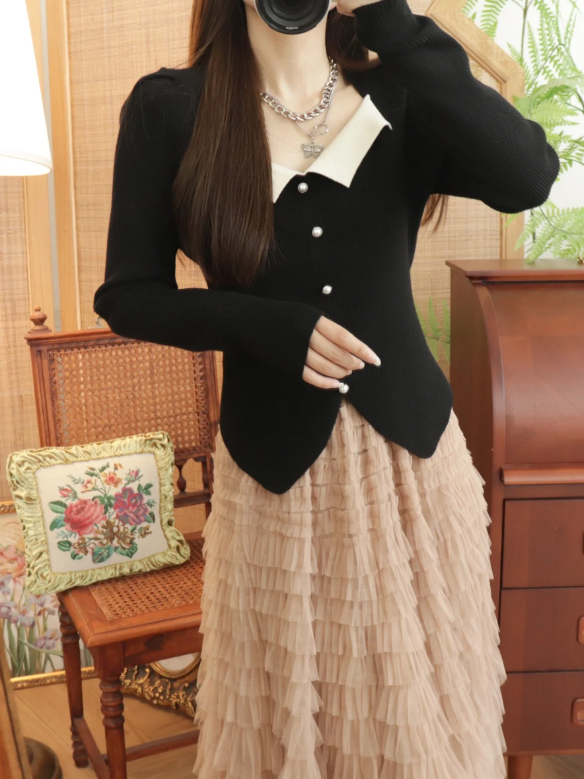 Pullover Pullover Pullover Frau 2000er Jahre japanischer Stil Tops süß geschichtet Weihnachten Urlaub Winter Festival professionell formell