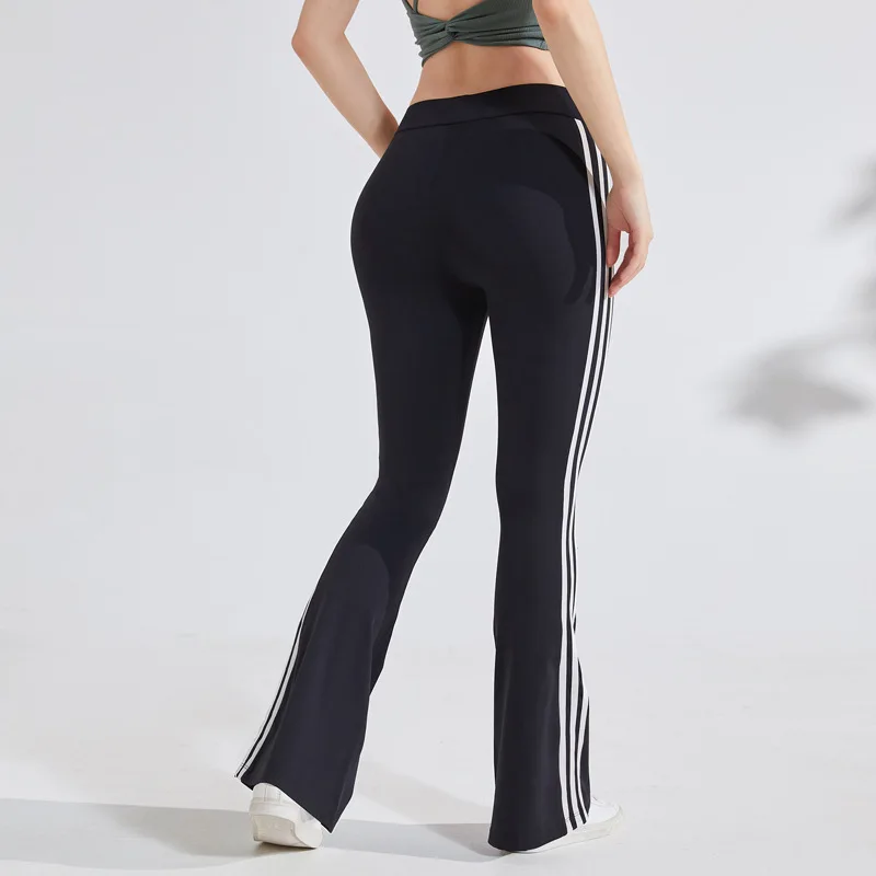 Ice Silky High Waist Casual Pants Straight Pants Slimming Yoga Micro-Flared Pants Yoga Leggings Gym Clothing Sports Tight