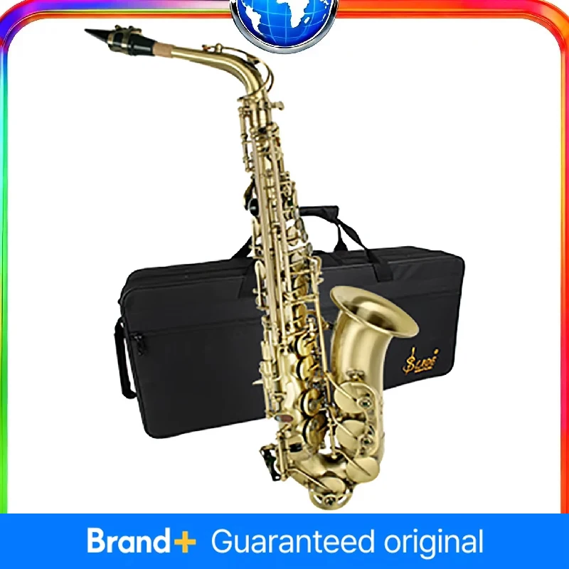 

SLADE Eb E-Flat альт-саксофон Qing Fanggu с бронзовой трубкой, чехол для переноски, трости, перчатки и ткань для чистки музыкантов