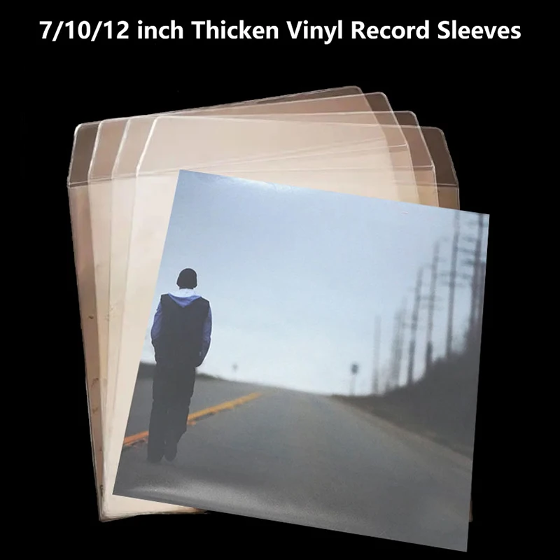 5PCS 7/10/12 Inch PVC Thicken Record Protective Sleeves LP Vinyl Records Outer Sleeves Reusable Flat Open Top Bag Cover