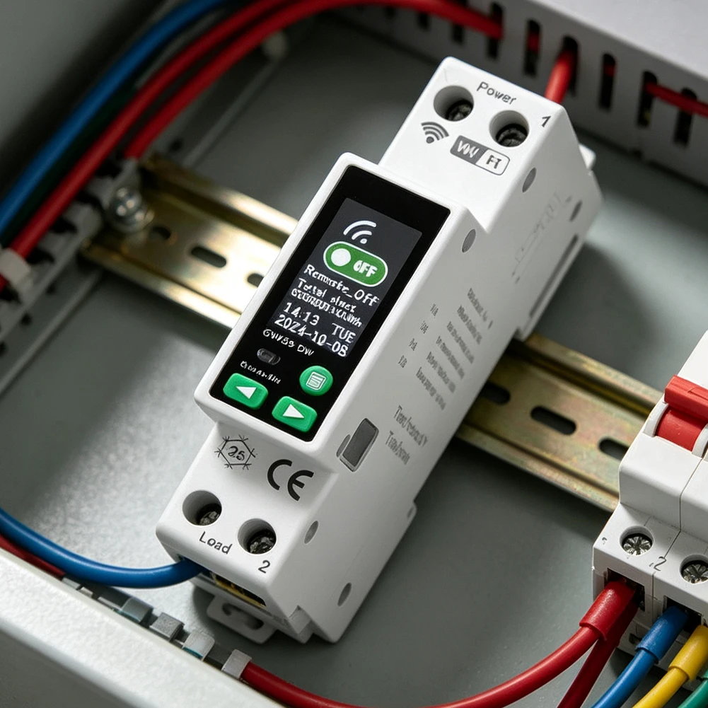 for Smart Digital Circuit Breaker with WiFi Remote Control and Real-Time Load Monitoring AC90-240V 1~40A Rail Mount
