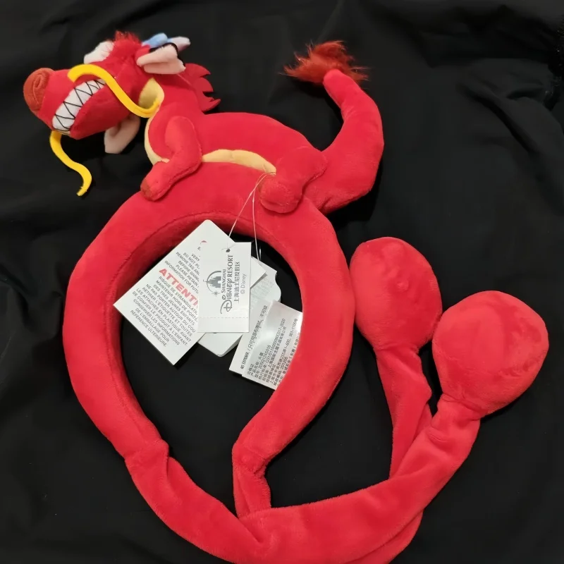 Disney New Original 2024 Disneyland New Year Mushu Dragon Airbag Headband Headband Accessories Year Of The Dragon Hair Ornaments