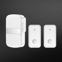 CACAZI Self-powered Wireless Doorbell No Battery required Waterproof Door bell Outdoor Kinetic Ring Chime 2 Buttons 1 Receiver