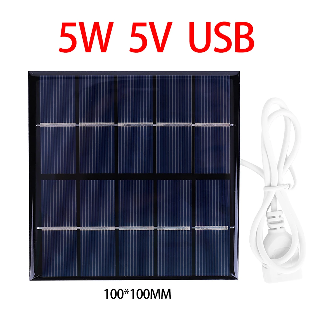 5W 5V Solar Battery Charger Board Outdoor Camping Power Bank Phone Charging 0-240MA Solar Panel Charger Panel Polycrystalline