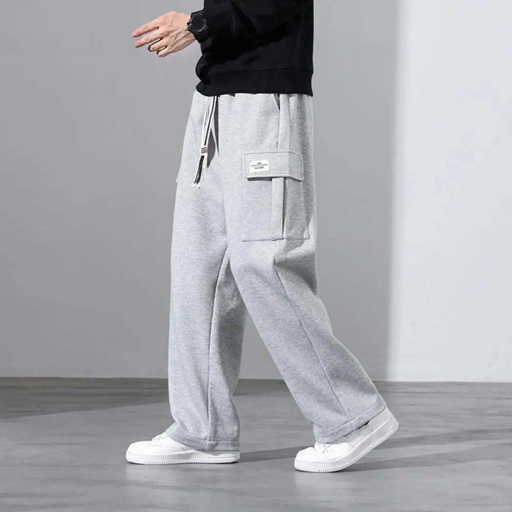 Multifunctional Pocket Pants Men Sweatpants Men's Drawstring Elastic Waist Sport Trousers with Multi Pockets for Wear for Fall