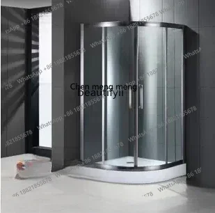 ss 8350 Partition Tempered Glass 8mm Sliding Door Simple Shower Room with Bottom Basin Arc Sector Bath Room