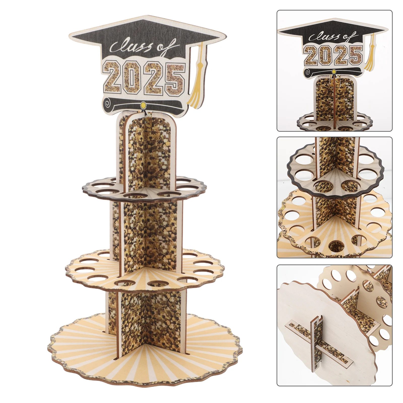 فئة 2025 حامل نقود التخرج الخشبي تصميم أنيق وظيفي داخلي للحفلات الجاهز للديكور حامل أموال التخرج #1