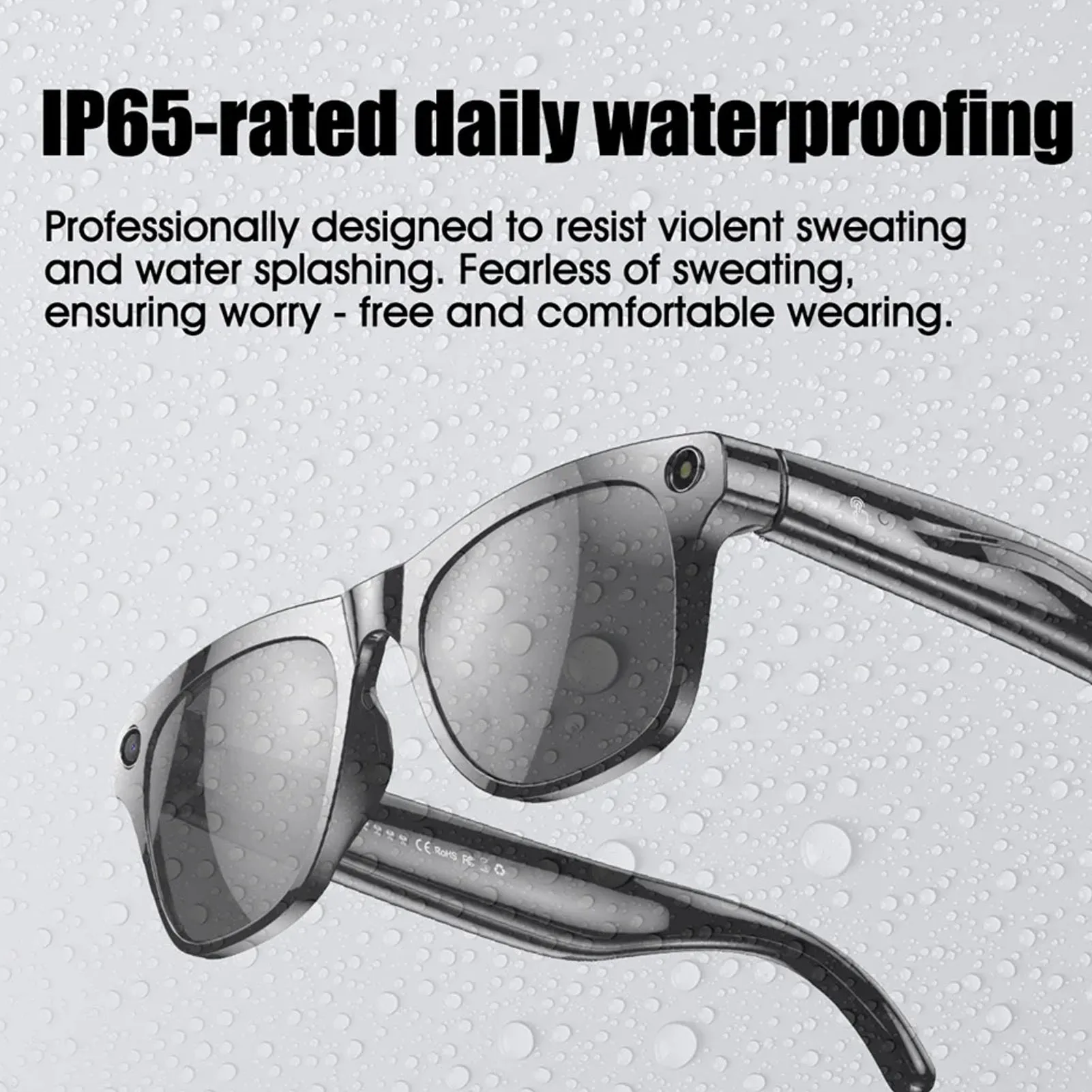 Smart Glasses 4K Camera with Flash Dual Speakers Bluetooth 5.4 Glasses AI Sound Assistant Visual Dialogue Real Time Translation