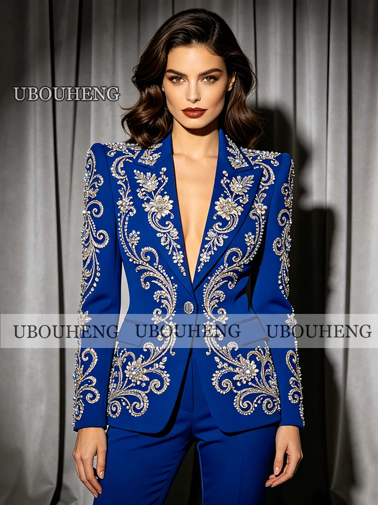 

Brilliant Women Suits For Wedding Single Breasted Jacket Pants 2 Piece Sets Lady Business Tuxedos Customized Bride's Mother Gown