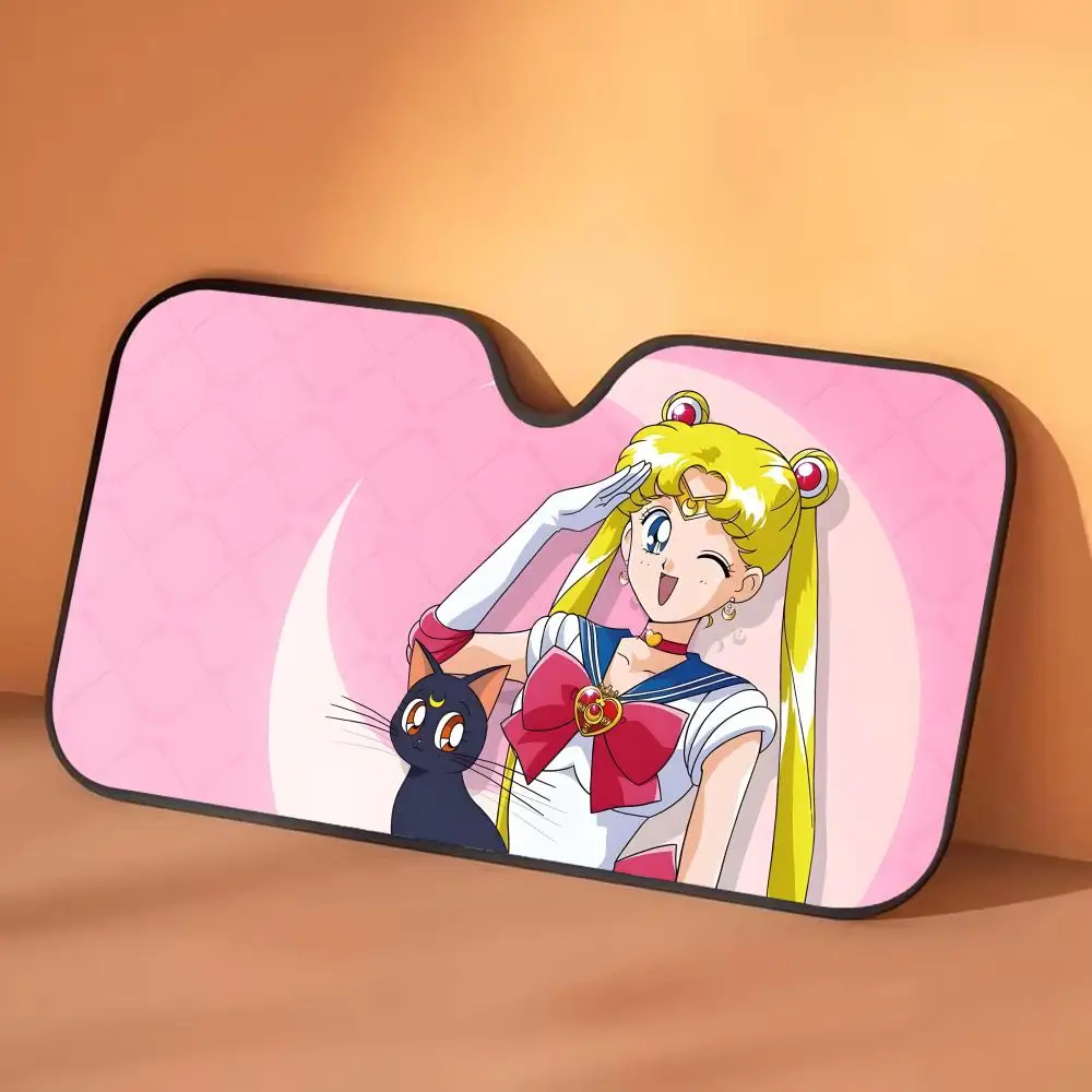 Sailor Moon Sonnenblende, einziehbarer Auto-Sonnenschutz, blendfrei, UV-Schutz, Sonnenschutz für die Frontscheibe – Detail 2