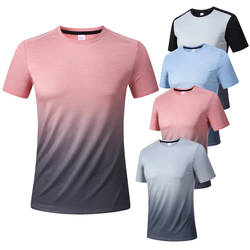 

2025 New Men's Running Quick Drying T-shirts Breathable Hiking Fishing Tees Soft Elasticity Outdoor Sports Short Shirt Summer