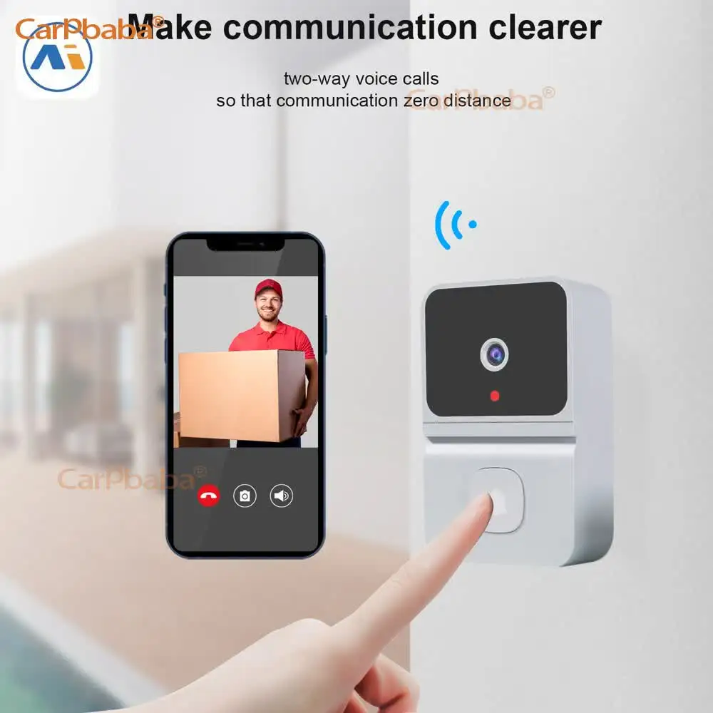 Sonnette vidéo WiFi pour maison intelligente, Protection de sécurité sans fil, caméra, sonnette de porte, interphone, Vision nocturne, application Kement Rechargeable