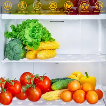 Protiskluzová, snadno čistitelná vložka do kuchyňské skříňky Daisy, vodotěsná podložka, vložka do skříně, vodotěsná průhledná vložka do kuchyňské zásuvky 6 nejlepší prodej vložky do polic - №6