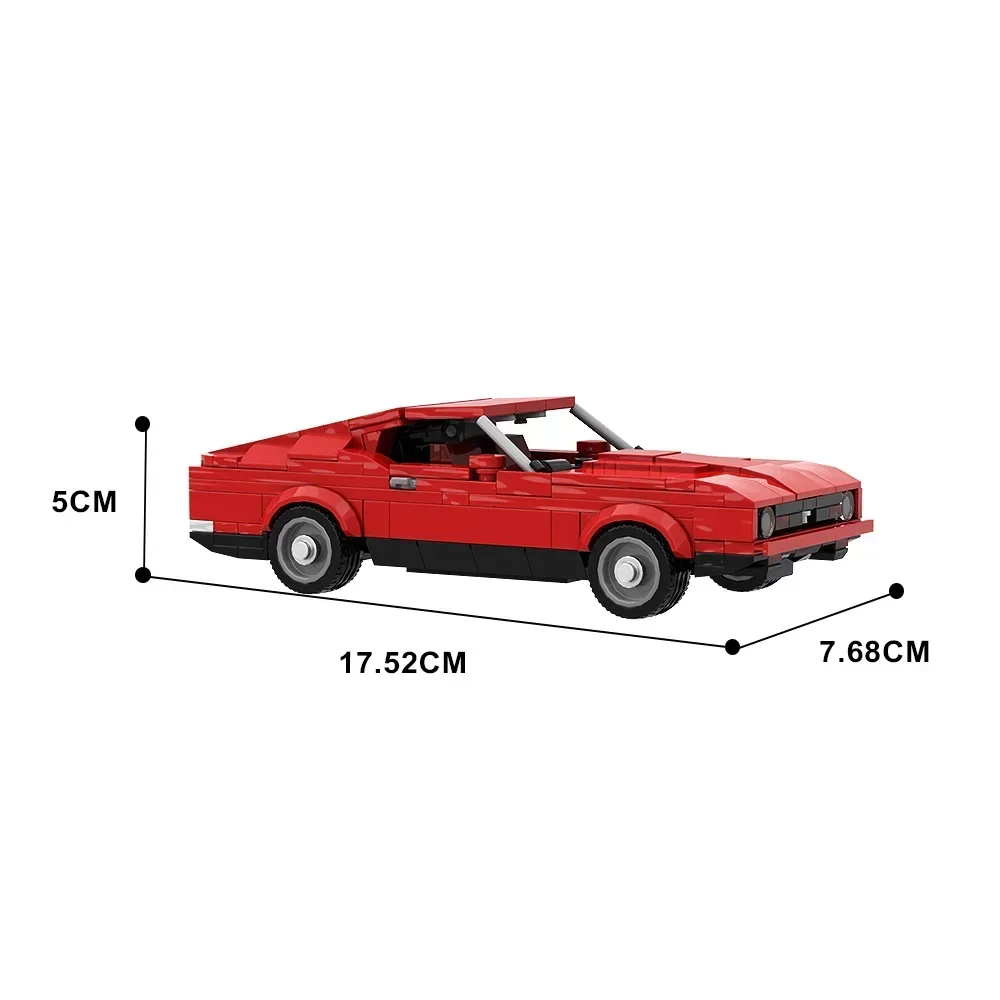 EKbricks MOC 1971 Ford Mustang Mach 1 Bricks Red Car Model Sport Car Racing Building Blocks Collection Vehicle Toy Gift