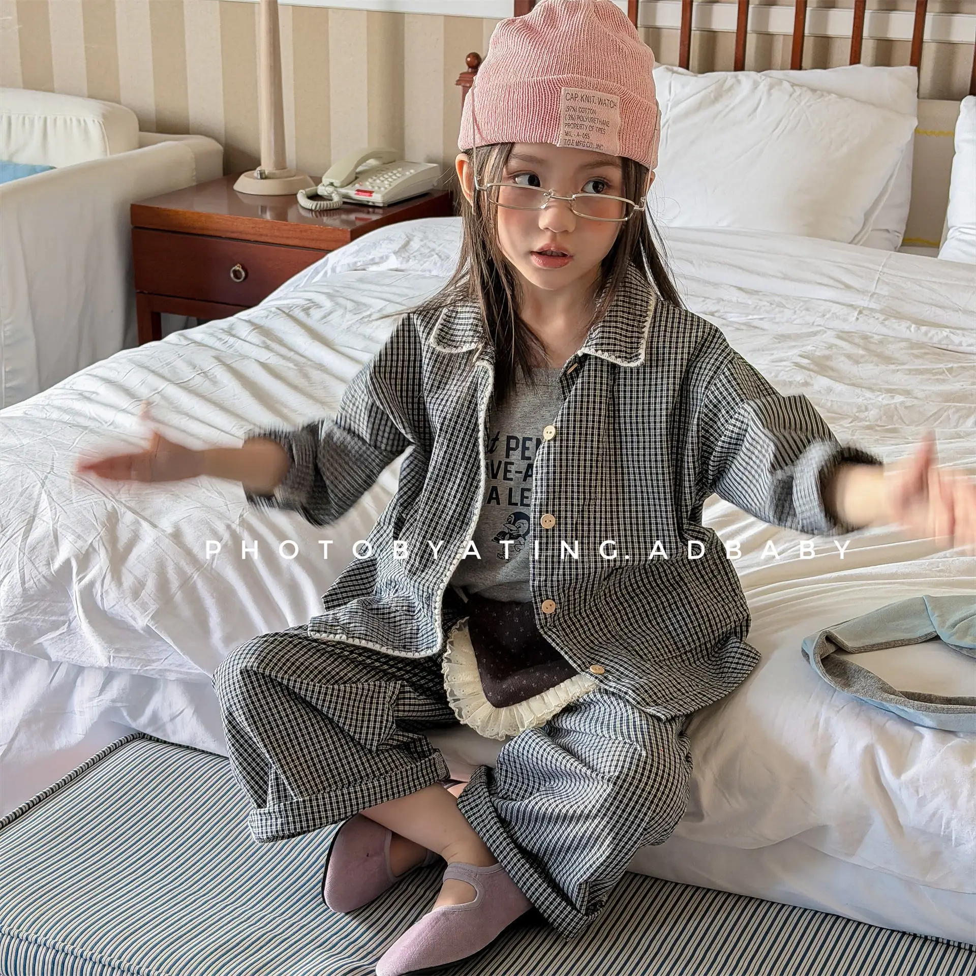 Kids Set Korean Style Girls' Spring Shirts & Pants Boys' Pajama Two-Piece Outfit Children's Sleepwear Toddler Home Wear  123