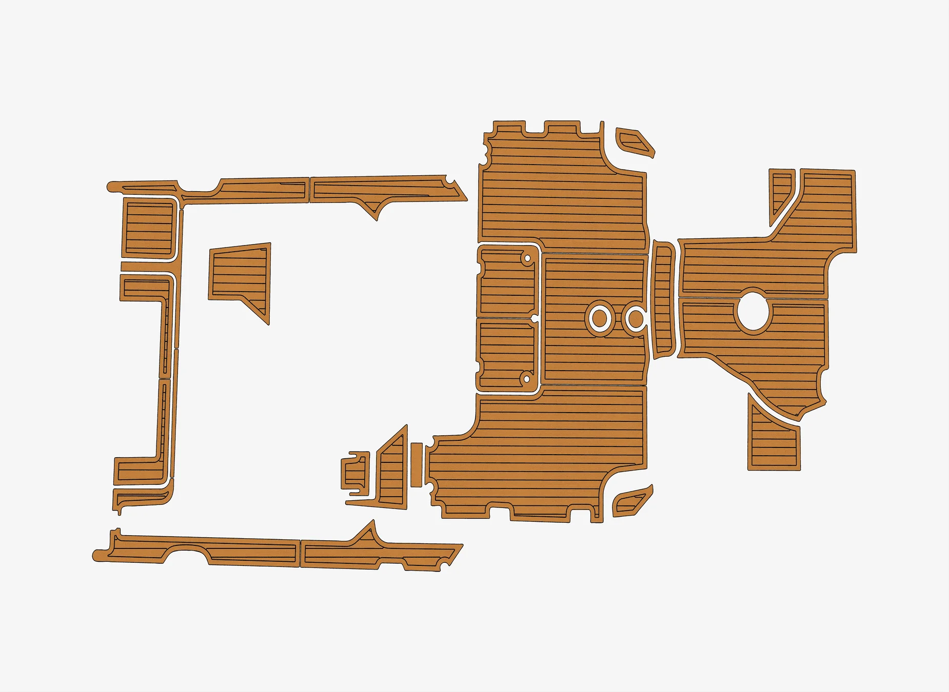 

Self-Adhesive faux Teak EVA Marine Mat - 2016 Grady White 37 Express 6mm (1/4") Non-Slip Boat Decking for Cockpit