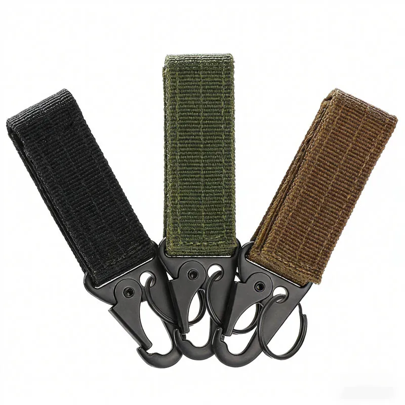 

3pc Outdoor Tactical Climbing Buckle Keychain Accessory Multifunctional Belt Hook Nylon Webbing Climbing Hook eagle Mouth Buckle