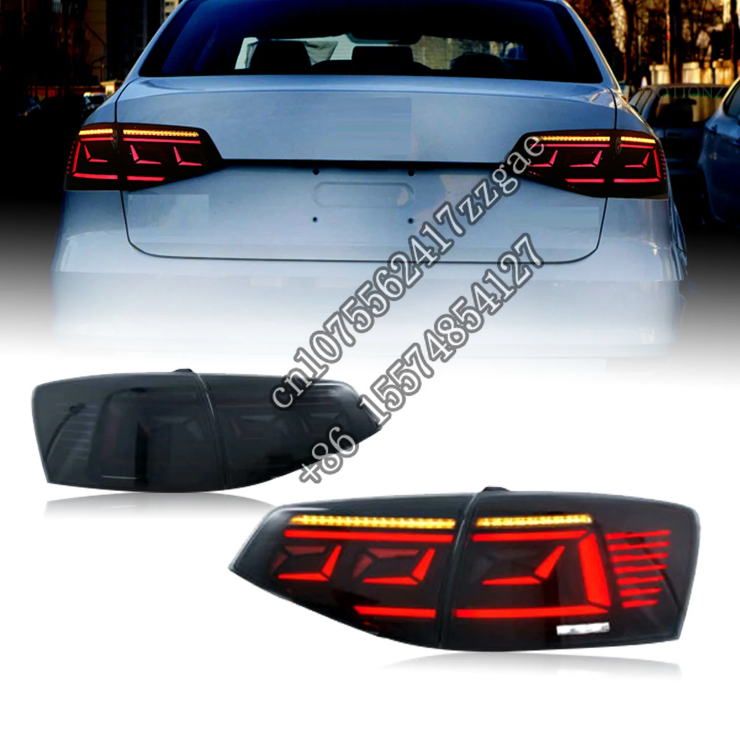 HCmotion LED Rear Lamps Start UP Animation 2015-2018 Sagitar Vento DRL Dynamic Turn Signal Tail Lights For VW Jetta MK6