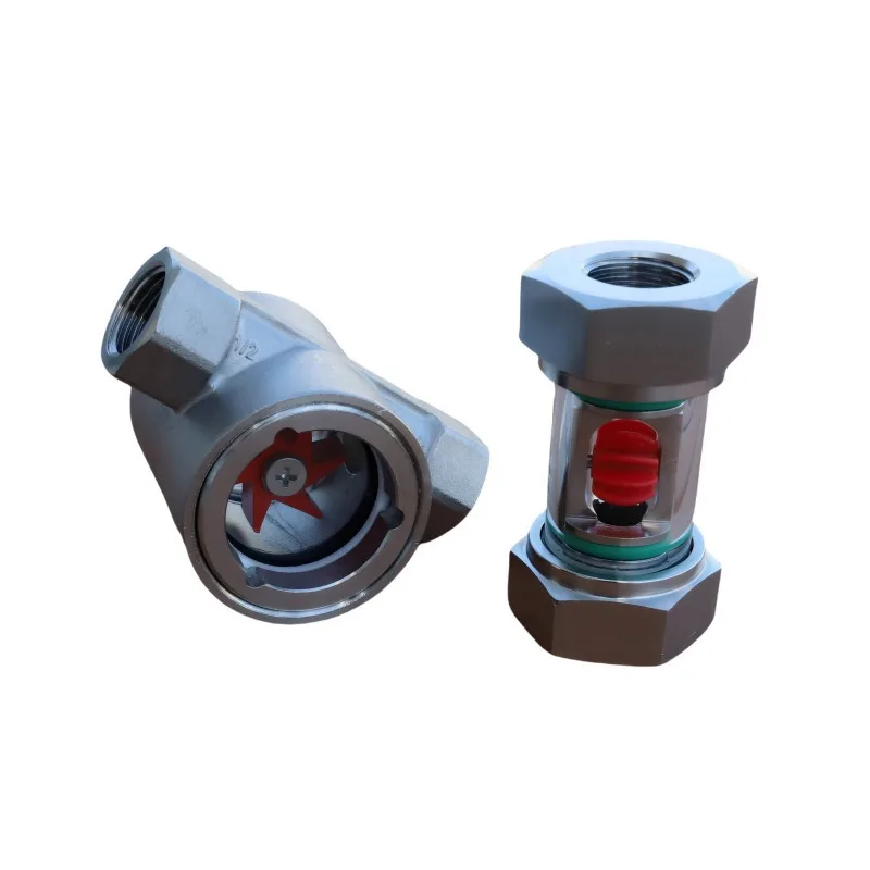 Eccentric Impeller Sight Flow Indicator Stainless Steel Vertical Inline Type, Pipeline Liquid Flow Observation Sight Glass