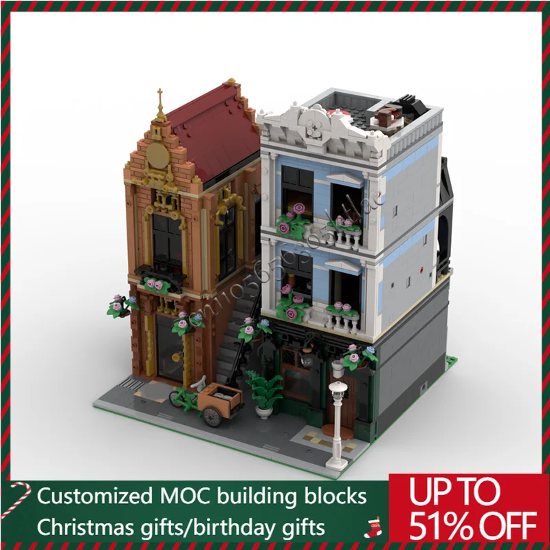 

3101 PCS MOC Creative City Street View Modular Clinic Model Architecture Building Block Kid Assembly Bricks Halloween Toys Gifts