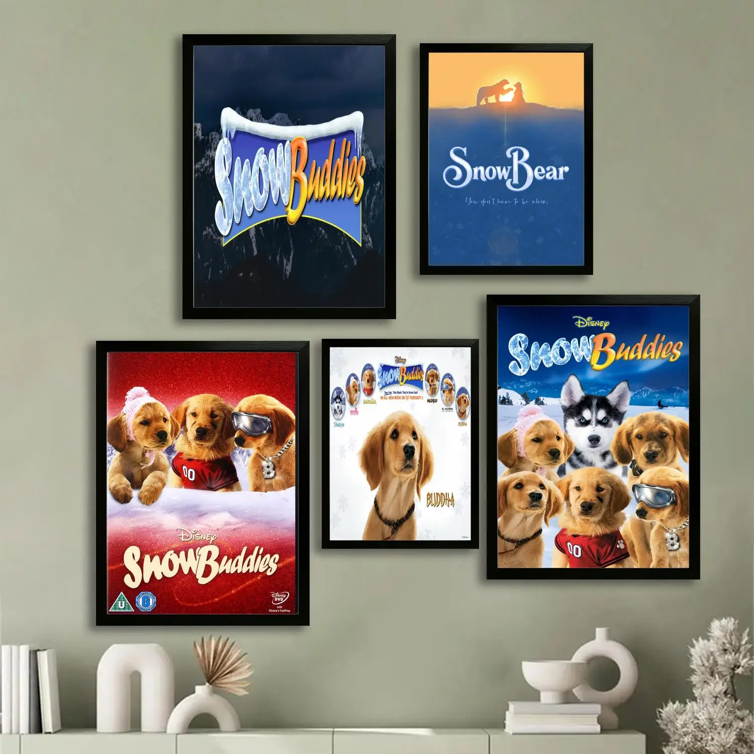 

Snow Buddies Canvas Art Poster and Wall Art Picture Print, Modern Family Bedroom Decor Posters,Decorative painting